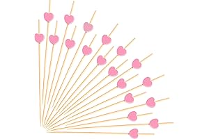 100% Biodegradable Pink Heart Mini Cocktail Picks