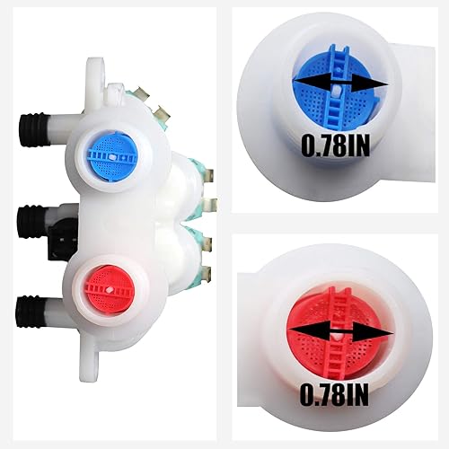 Miniatura 7 de W11096268 W11220230 Válvula de entrada de agua compatible con lavadora de hidromasaje ken-more que reemplaza W10632527 W10758829 W10853296