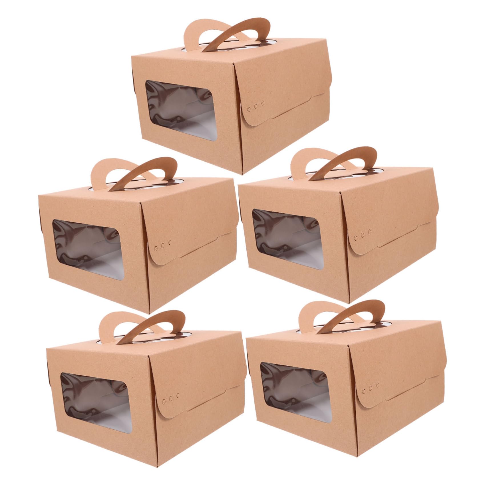 STOBAZA 5pcs Pizza Box Window Paper Cheese Storage Case Compact Takeout Containers for Baking