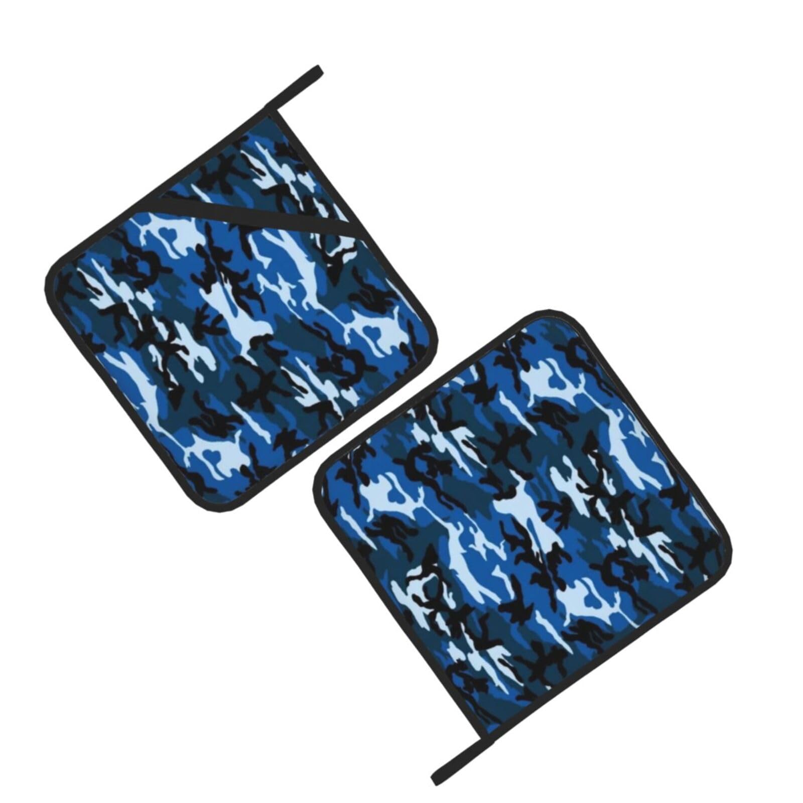 Blue Camouflage Pattern Printed Oven Pot Holders Set of 2 Pcs Heat Resistant Kitchen Microwave Potholders for Cooking Baking Grilling