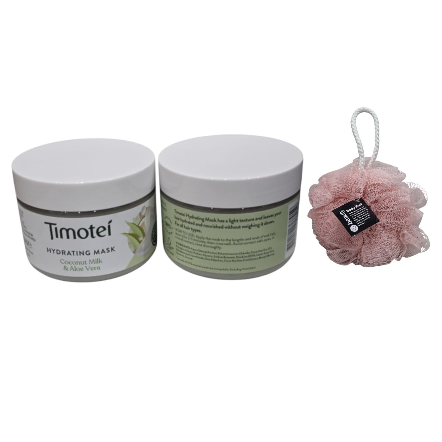 Coconut Milk & Aloe Vera Hydrating Mask By Ť įɱõţëį 300ML Twin Pack With Free Beauty Body Puff(Any Colour) - Image 3