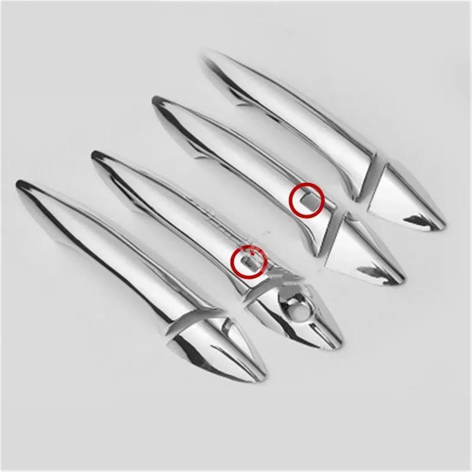 Slimes Chrome 3 Carbon Fiber Chrome Car Door Handle Bowl Cover For Hyundai For Elantra 2011 2012-2016 Accessories Sticker Protection(Chrome 3)