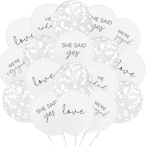 36 globos de fiesta de compromiso que pidió, SHE SAID YES! Globos de papel con forma de amor, para compromiso, despedida de soltera, boda,