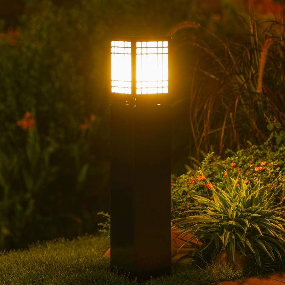 Solarna lampa trawnikowa zewnętrzna wodoodporna krajobrazowa lampa filarowa willa ogród lampa filarowa oświetlenie chodnika ścieżka(80CM)