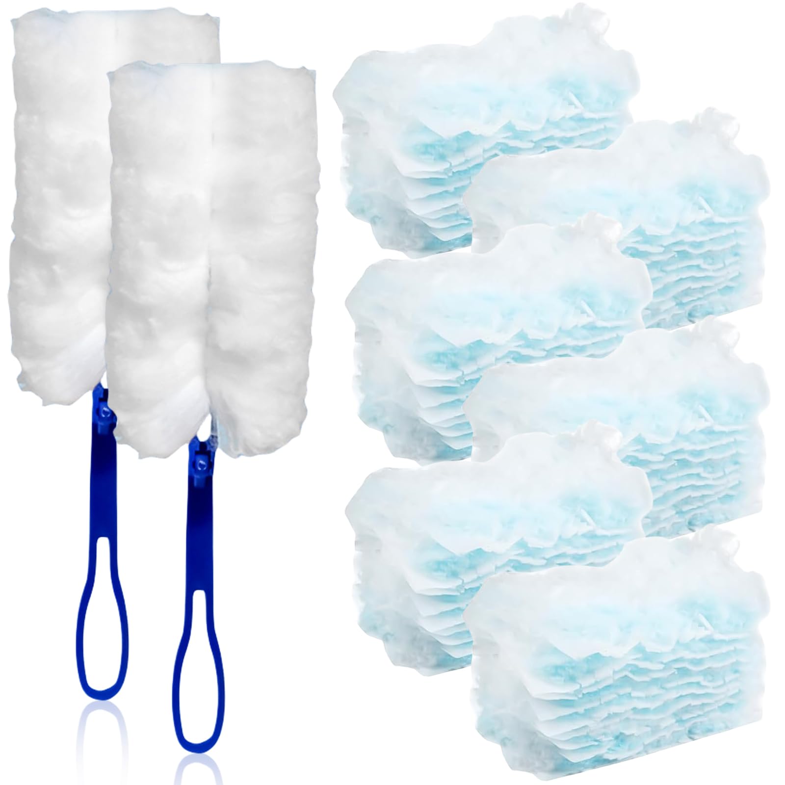 40 Stuks Stofmagneet Navulverpakking Doeken Voor Swiffer Stofmagneet Duster Navulverpakking met 2 Handgrepen Stofvanger Voor Swiffer Stofverwijderaar Stofdoeken Wegwerp Voor Dierenharen Stof