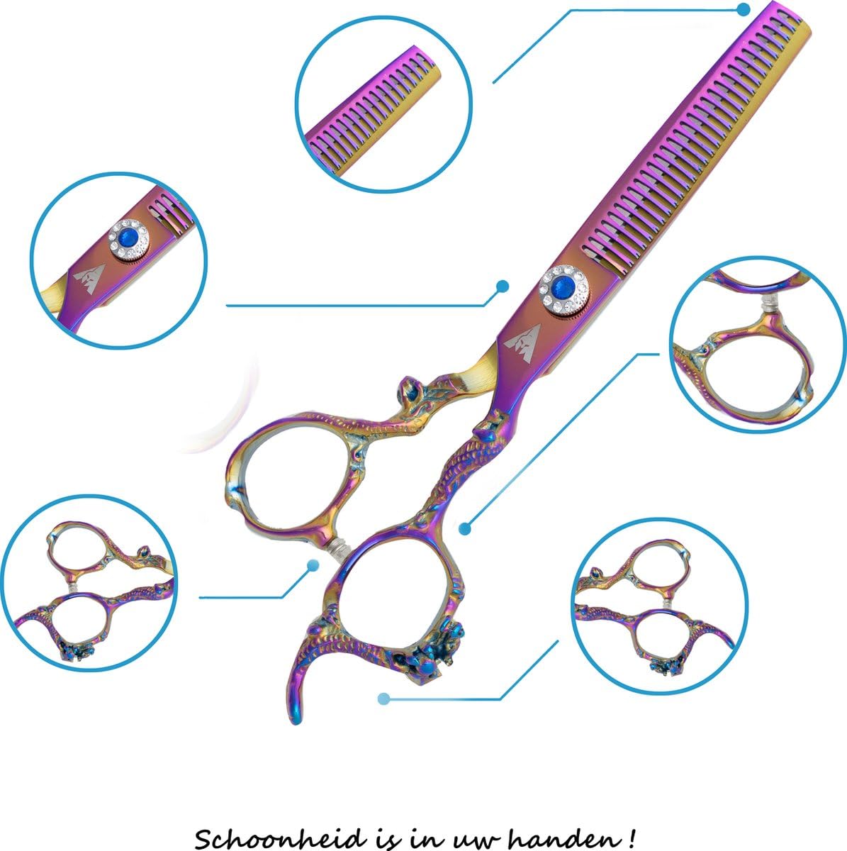Achilles Friseurscheren Set - Komplettes Friseur Set - Haarschere - Friseurschere - Haarscheren Set