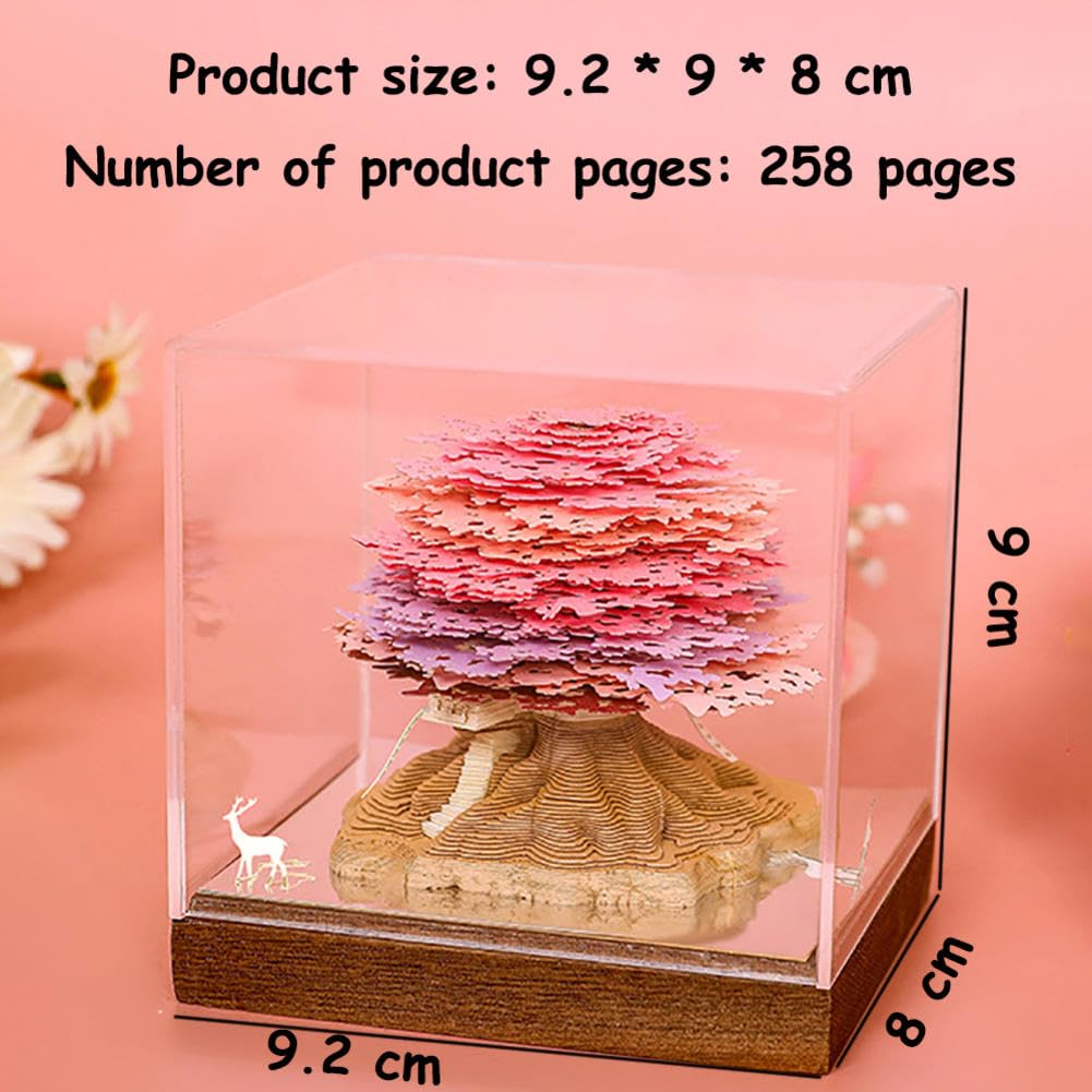 Rosa 3D-Papierschnitzkalender mit Baumhausmotiv