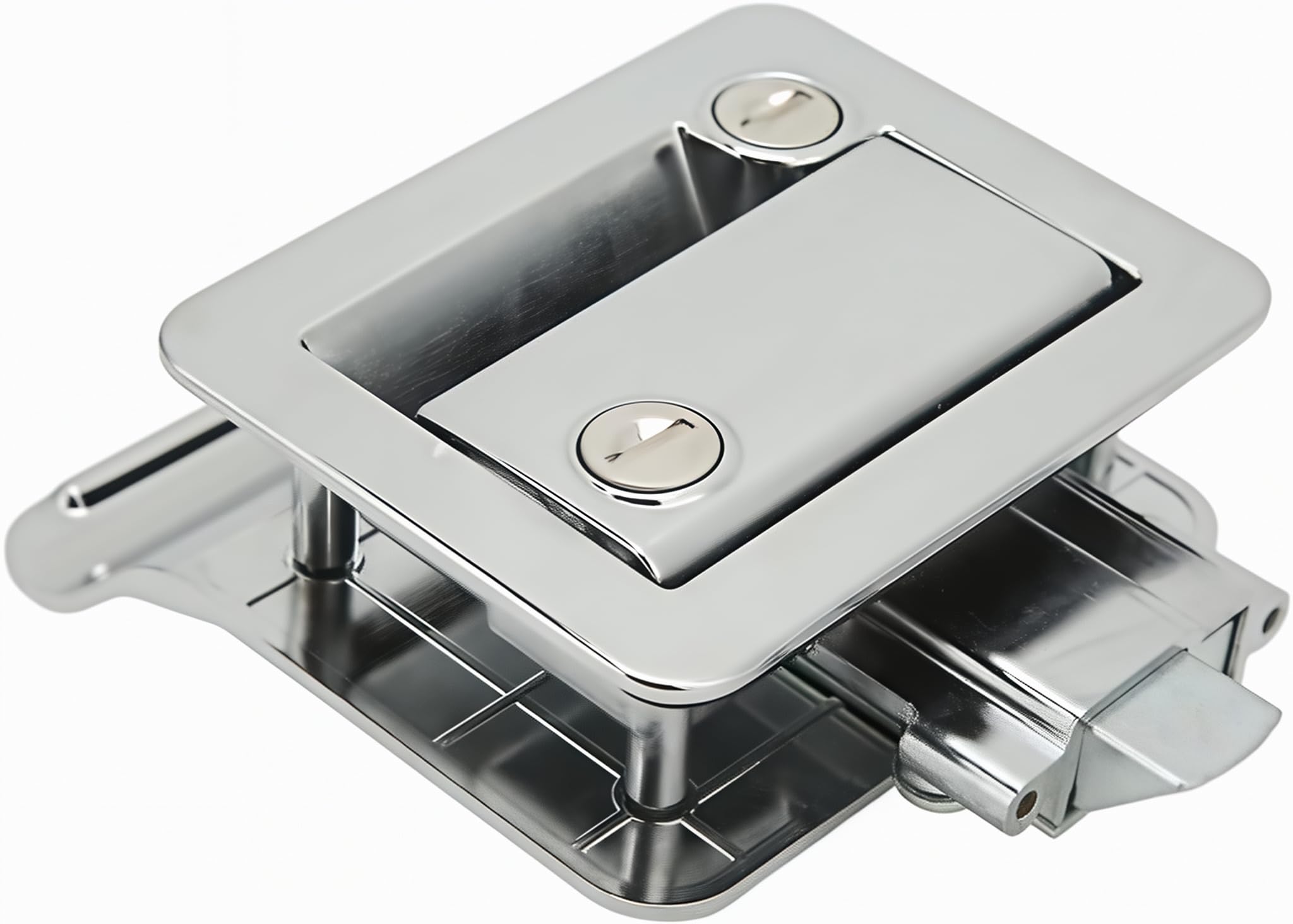 Serrure de Porte D'entrée de Camping-car, Serrure de Sécurité en Alliage D'aluminium Intégrée dans le Remplacement du Pêne Dormant pour Camping-car, Remorque de Voyage, Camping-car(Chrome)