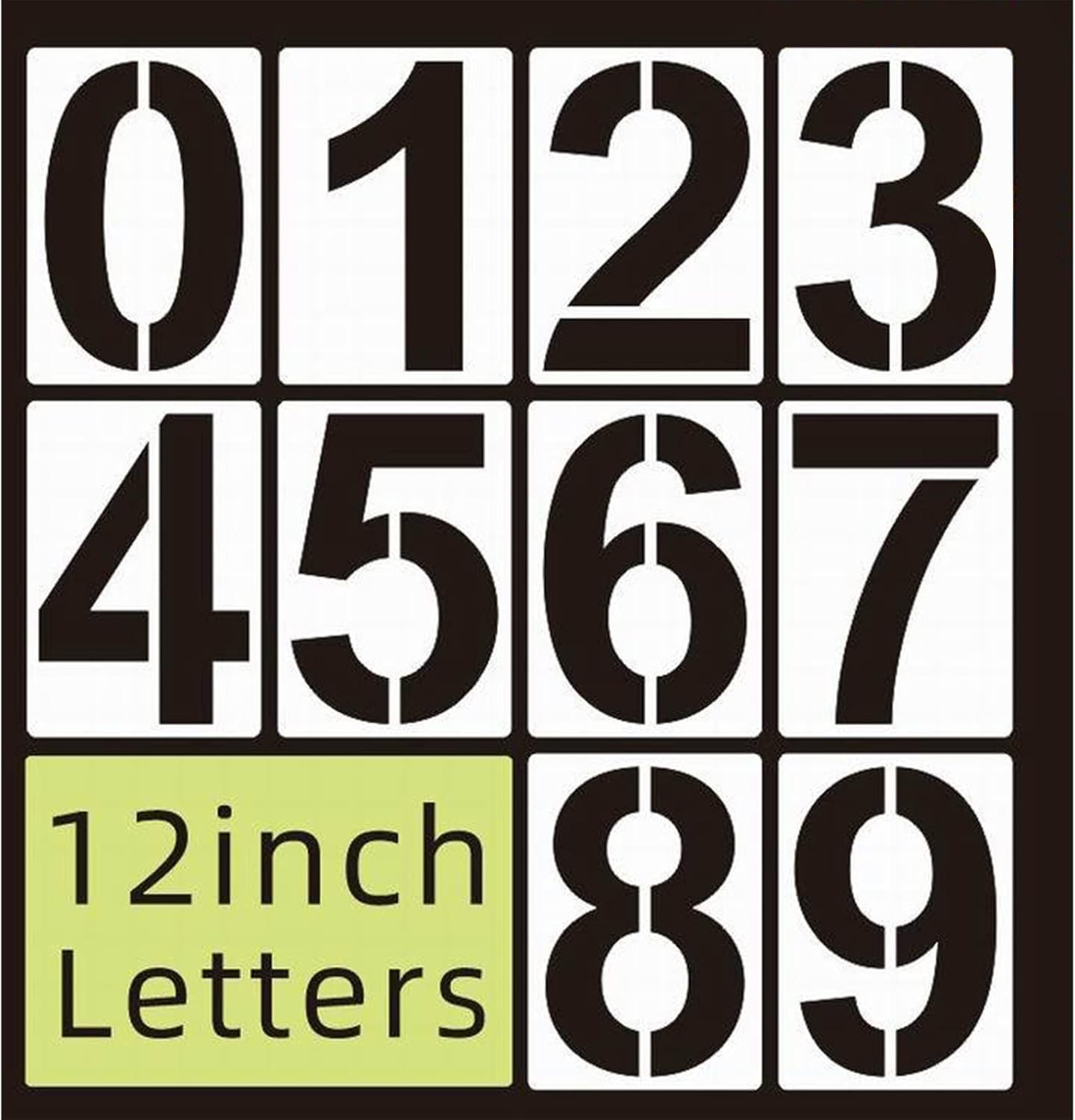 Midyrrg 10Pcs 30 cm (12”) Large Number Stencils Number Template Parking
