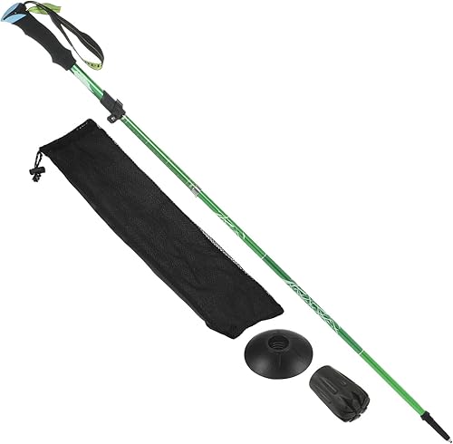 PATIKIL Bastones de trekking, bastón plegable telescópico plegable con cesta de barro de aleación de aluminio para senderismo al aire libre caminar
