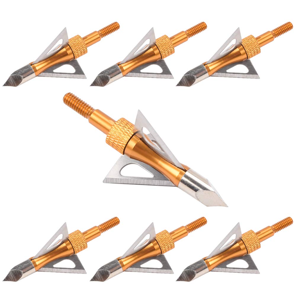Arrow Heads NIKA ARCHERY 100 Grain Broadheads - 3 Blade Fixed Broadhead For Hunting &amp; Target ...