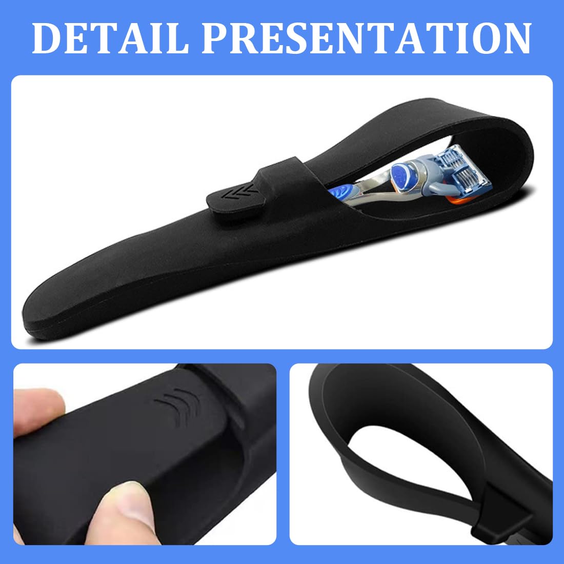IKOPFLN Custodia rasoio sicurezza del silicone di viaggio impermeabile per Gillette Parker, 1 pezzo