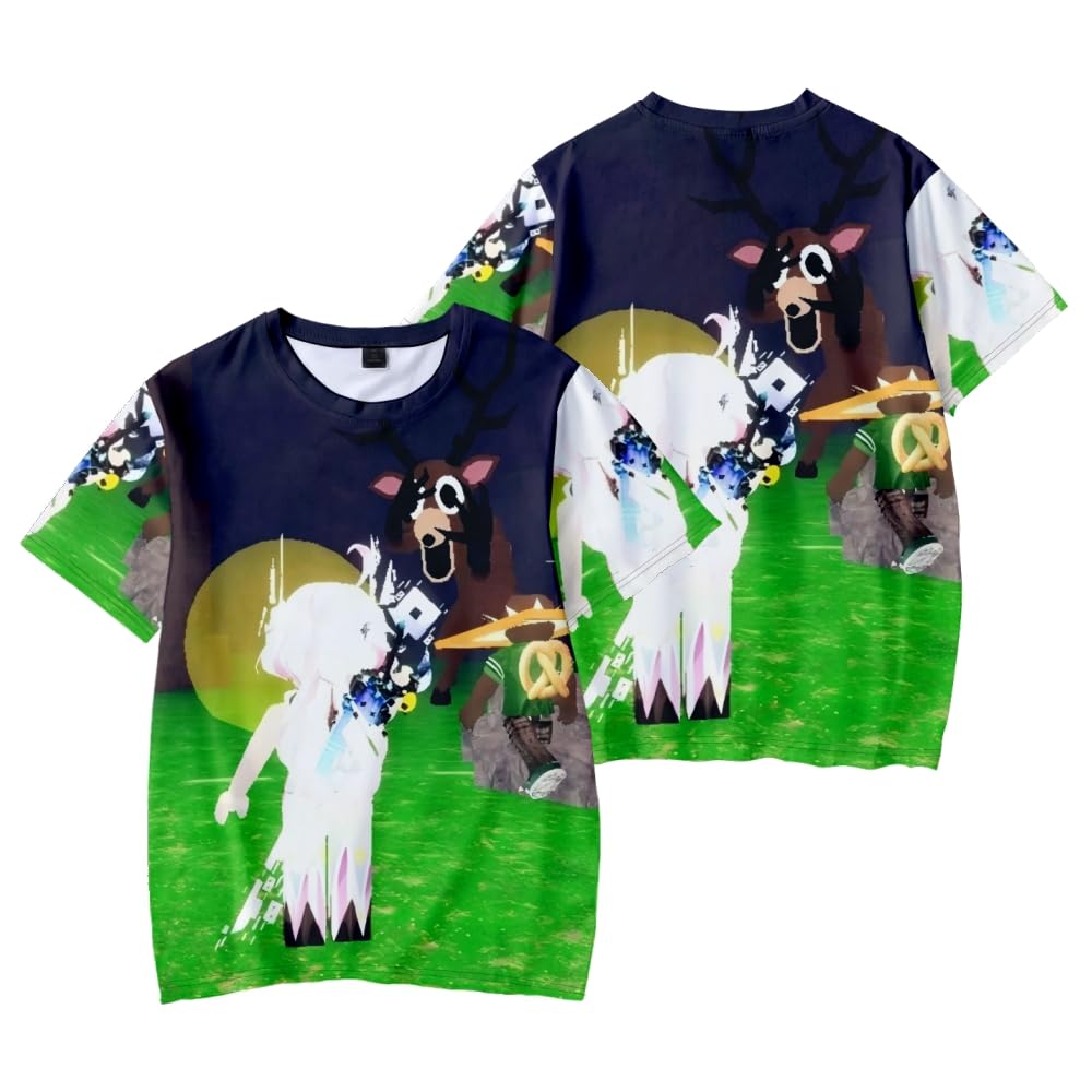 Kids 99 Nights in The Forest 3D Figure Printed Sweatshirt Shirt for Fans Gift Boys 99 Nights in The Forest T-Shirt (A,11-12years)