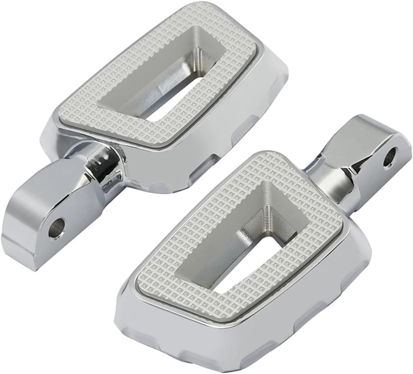 Motorcycle Rear Foot Pegs Pedal Pads Aluminum Compatible With Harley Softail Street Bob Fat Boy Low Rider S Sport Glide Heritage 2018-2021(Chrome)