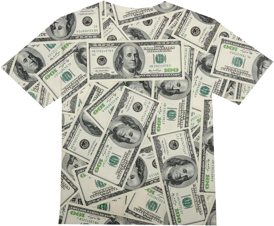 Kids Print 3D 100 Dollar Bill Money Shirts Funny Graphic Pattern Tees Shirts for Youth Boys Girls 4-14 Years - Image 5