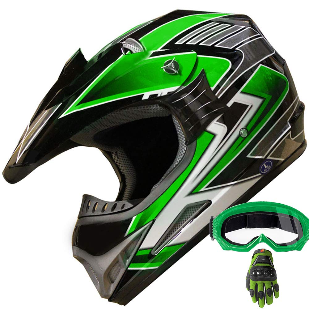 green dirt bike helmet