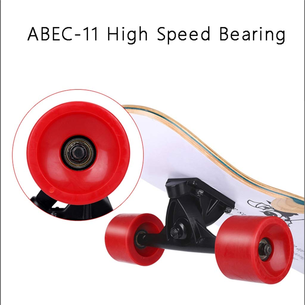 Planche à roulettes Portable Kick Skate Board Cruiser Planches à roulettes en érable Canadien pour Enfants débutants Adultes, 46"x 9"