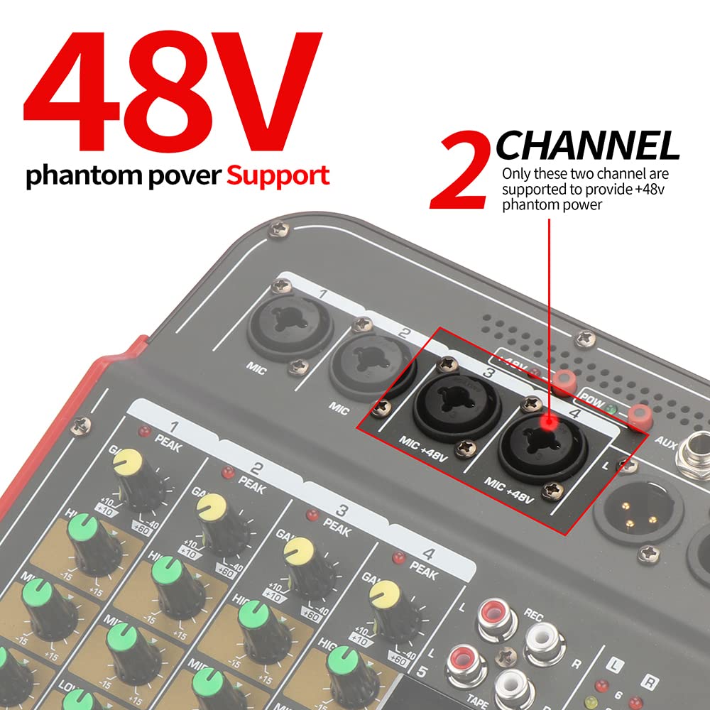 Amazon | DJオーディオサウンドミキサー、4チャンネル