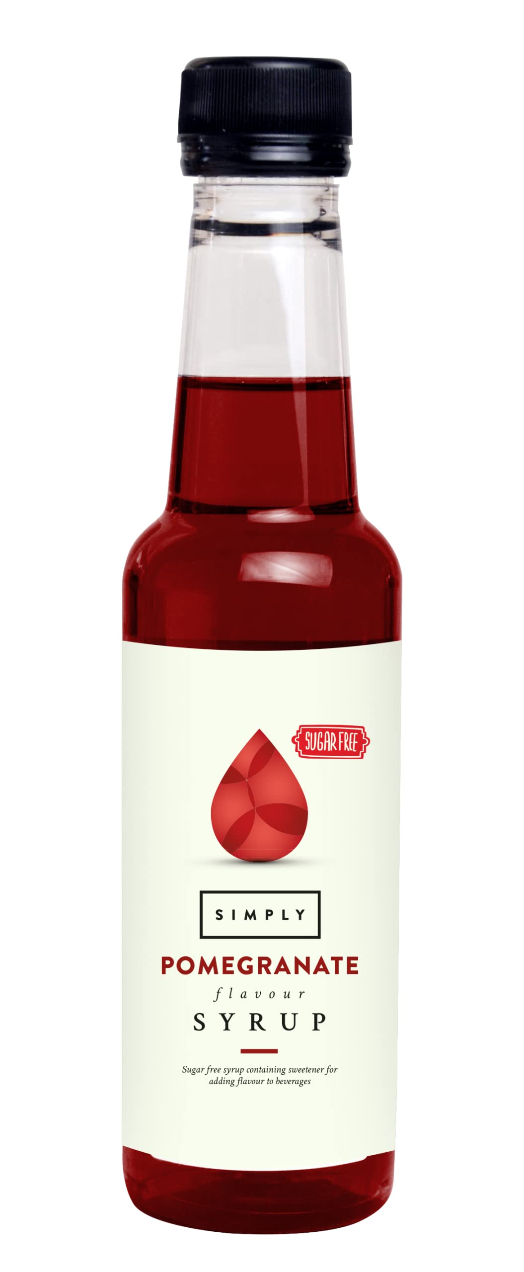 Simply Sugar Free Pomegranate Syrup, Low Calorie, Vegan & Nut Free Flavoured Syrup for Coffee, Cocktails & Baking (250ml)