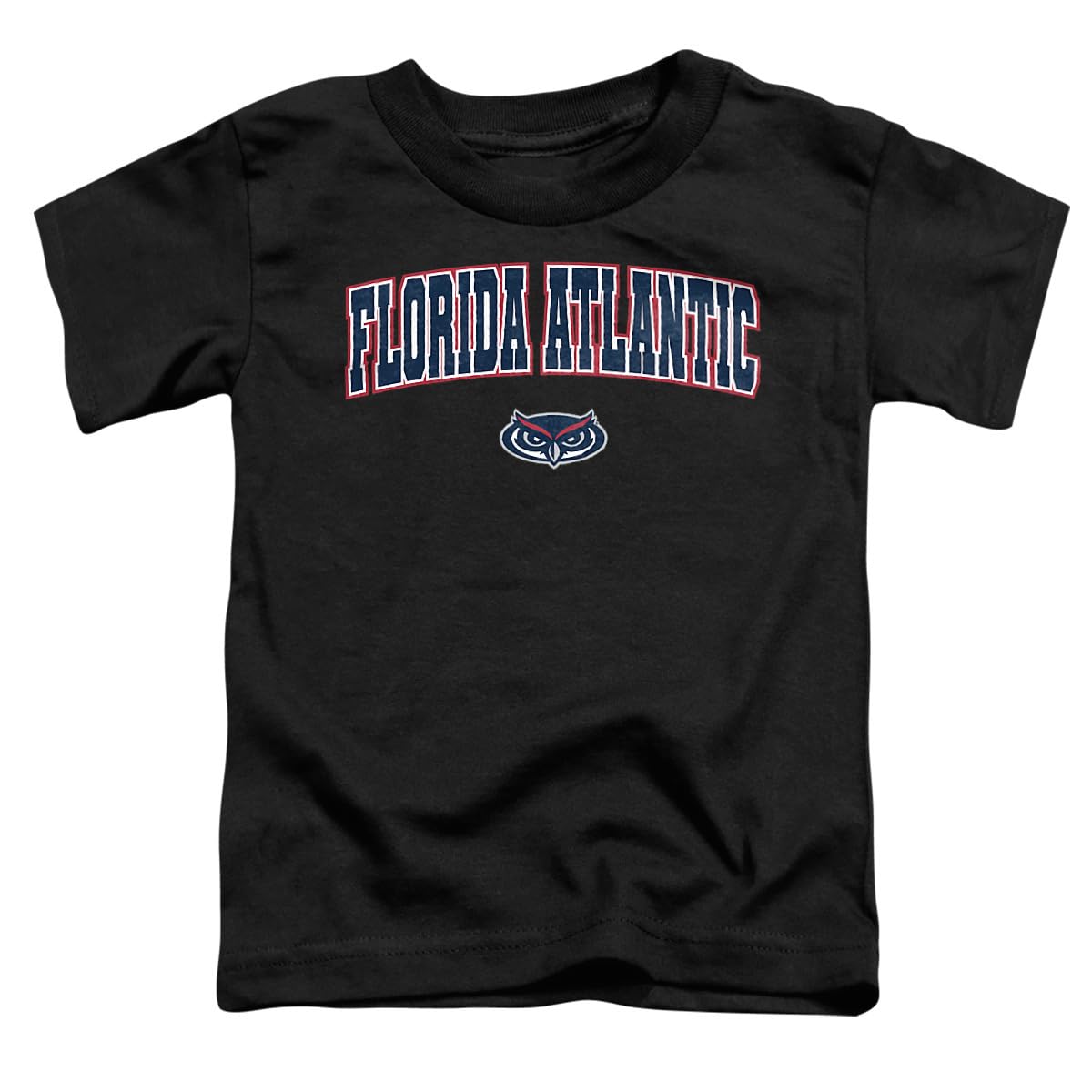 LOGOVISION Florida Atlantic University Arch Logo Black Kids T Shirt (3) for Toddler Boys and Girls, Black