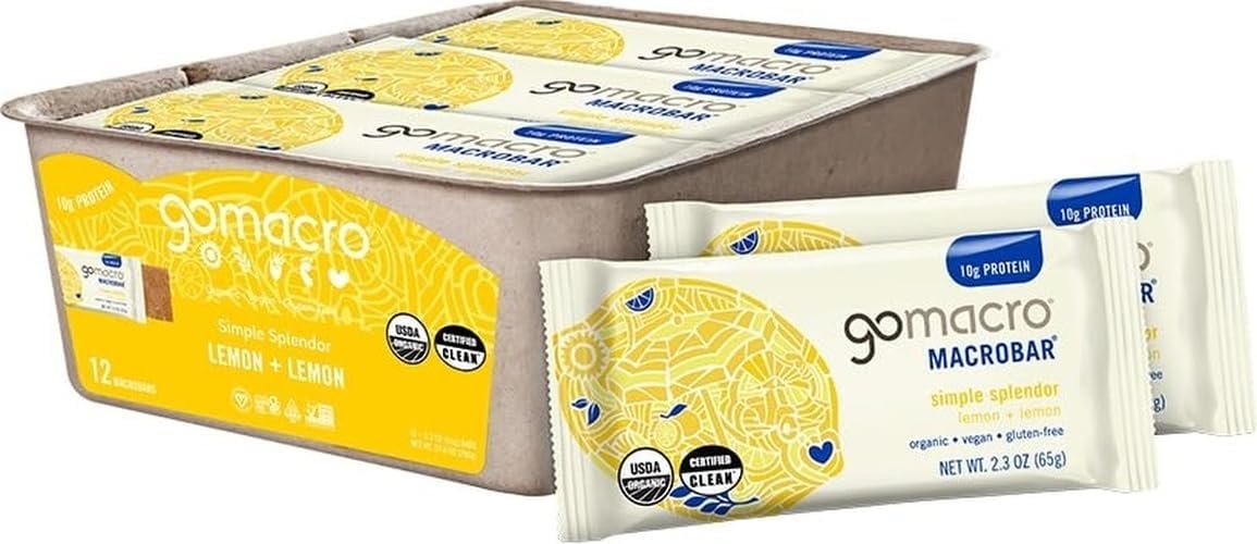 Gomacro, Organic Lemon And Lemon Bars, 2.3 Ounce, 12 Count