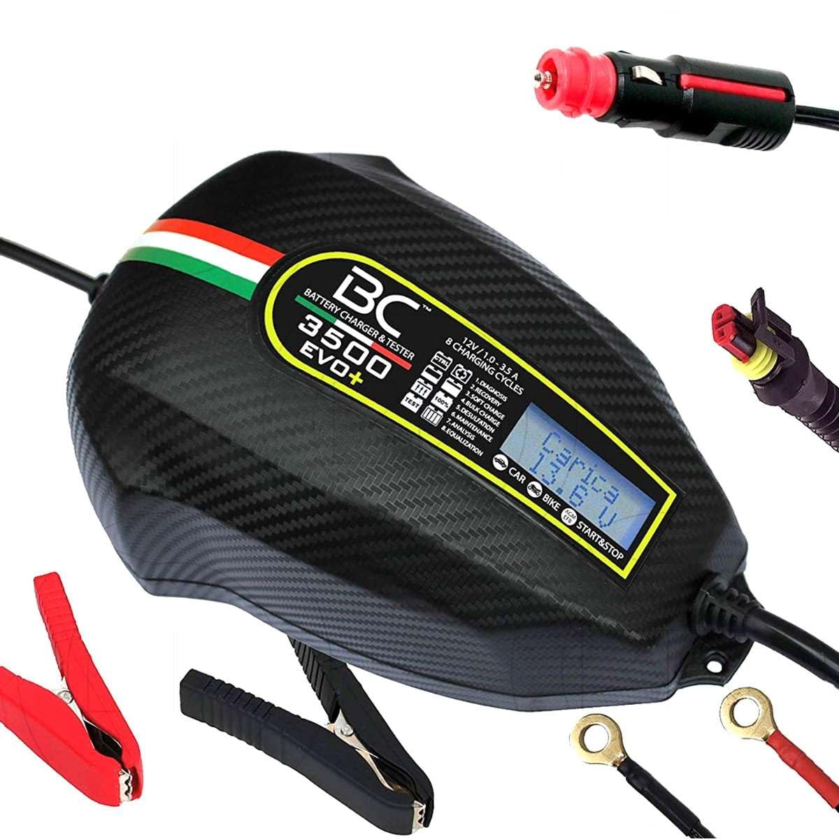 BC 3500 EVO+ CARICA BATTERIE/TESTER/MANTENITORE DI CARICA 12V 150AH AUTO MOTO SCOOTER