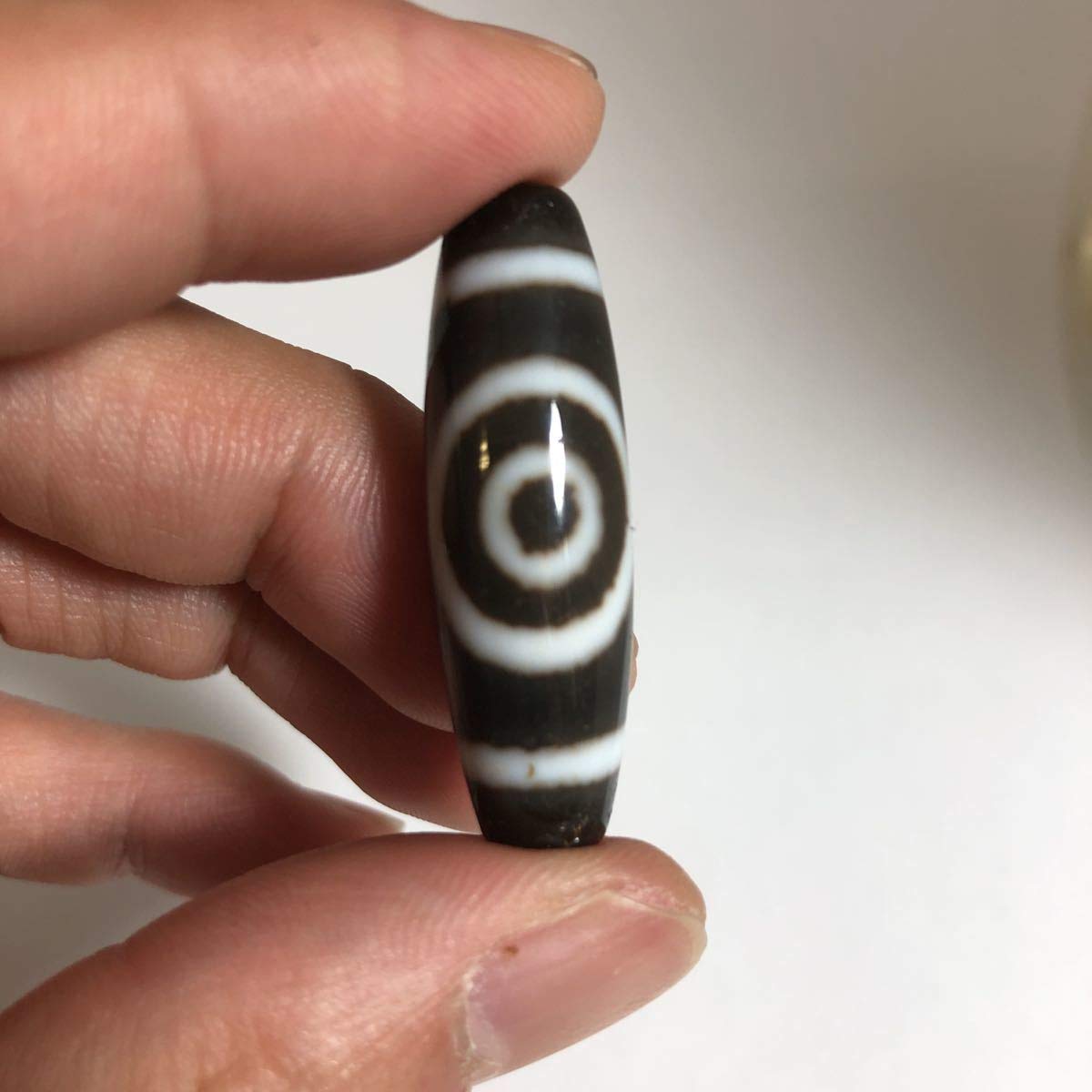 御幸天珠】1832 瑪瑙天珠 一眼天珠 27x19mm 眼模様あり 龍紋