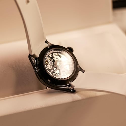 Miniatura 8 de OBLVLO Curvatura Motor Estrella Rotor Mecánico Reloj Automático 316L Acero Hombres Super Luminoso Azul Luz Nocturna Impermeable Relojes BLM