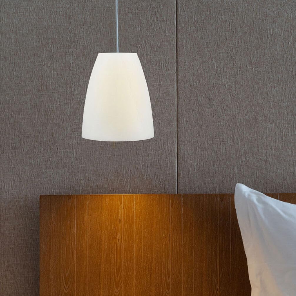 Hemobllo 2 Paralumi In Plastica Bianca Per Lampada Da Tavolo E Parete – Foro Centrale 42mm, Tamburo 25x12cm, Facili Da Montare