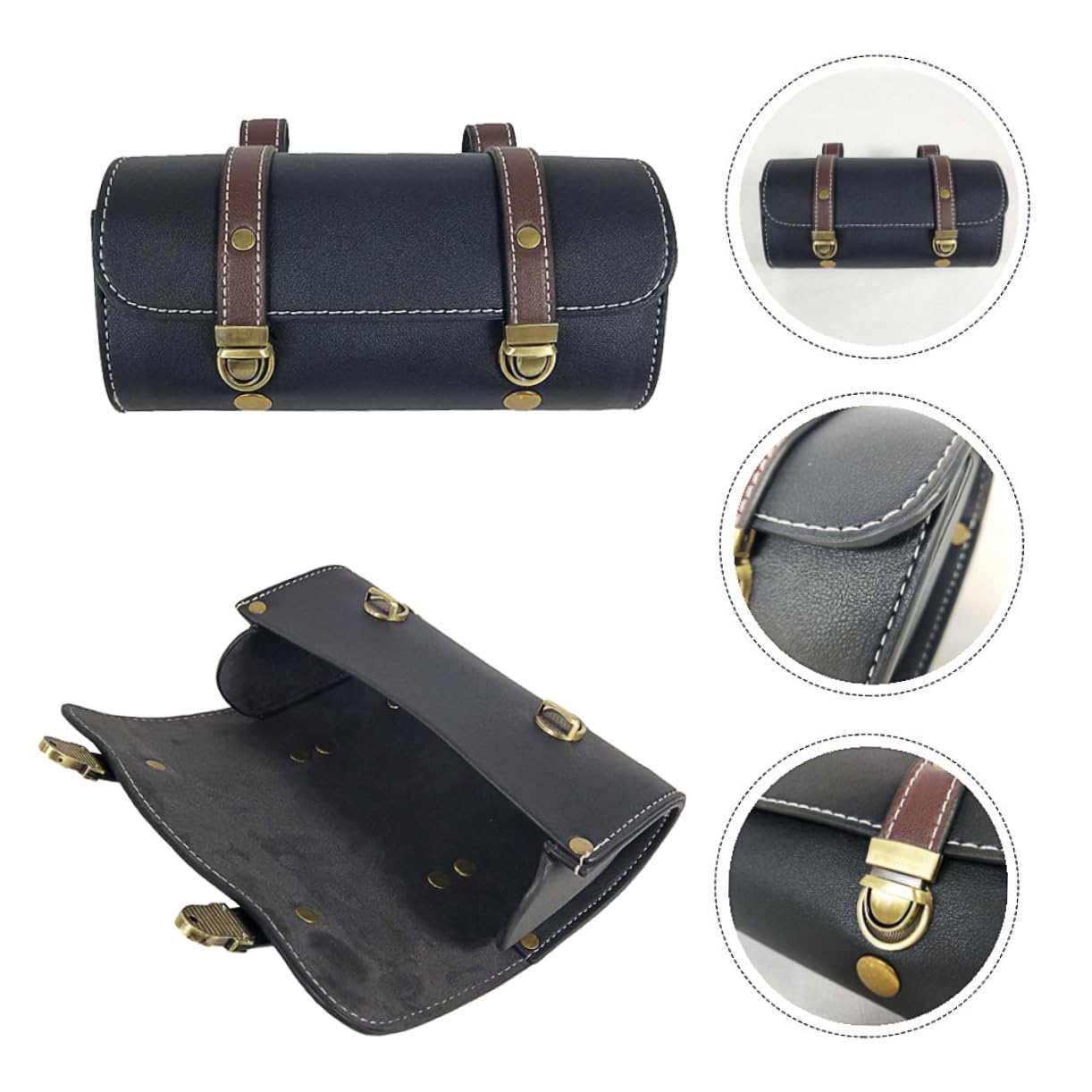 Borsa Laterale Moto in Pelle Resistente Fibbia a Sgancio Rapido, Borsa Portatile Posteriore Per Bici e Scooter Elettrici, Per Trasporto Attrezzi e Uso Automobilistico