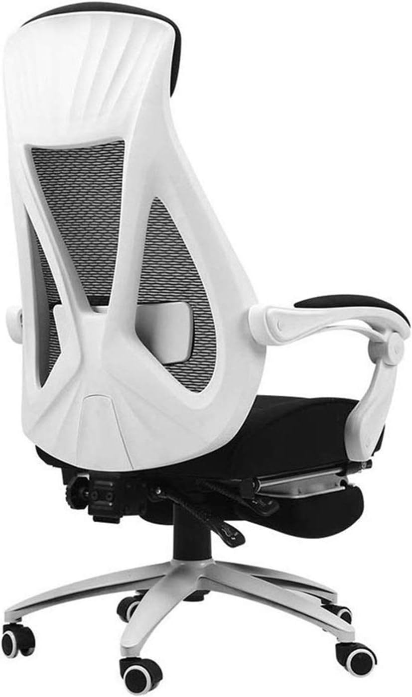 WJMLS Silla de Oficina ergonómico con reposacabezas, reposabrazos y Soporte Lumbar - Alta Silla Trasera de Malla con cojín de Asiento Grueso - Silla de Escritorio del Ordenador reclinable