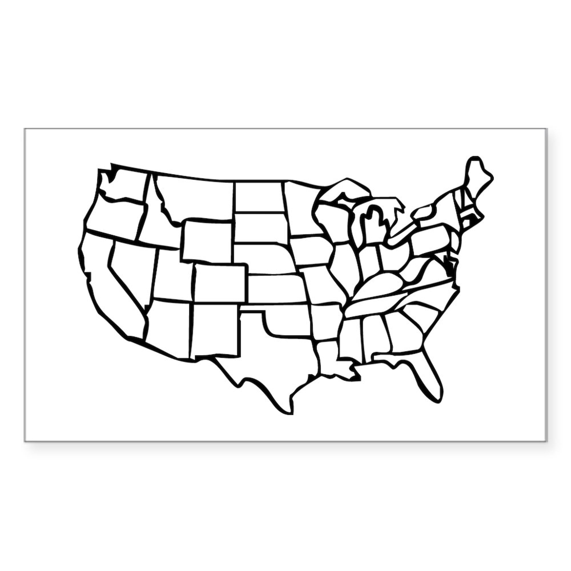 CafePress US Map Rectangle Bumper Sticker Car Decal