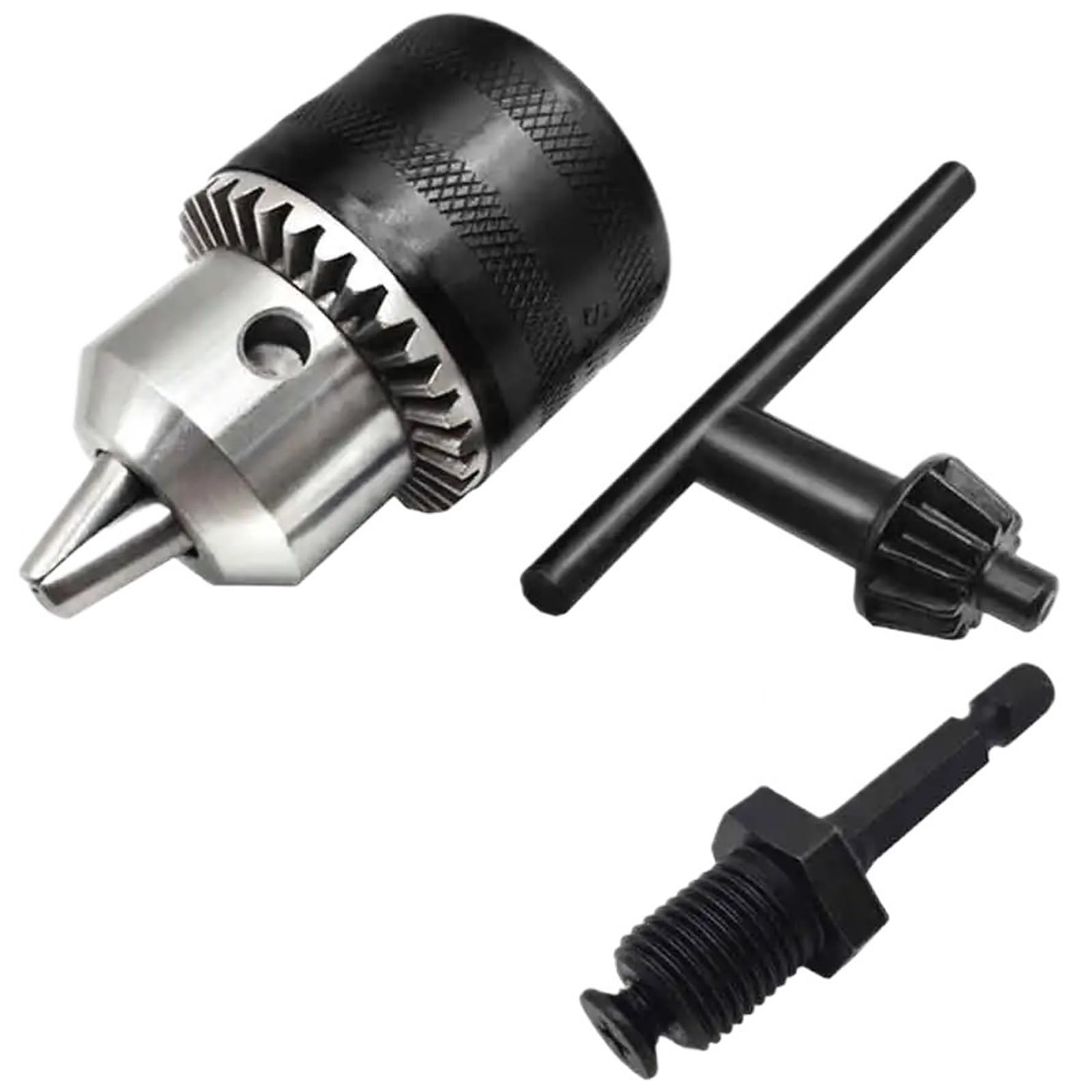 Atxyaa Chuck And Hex Shank 1.5-10Mm Drill Chuck,3/8-24Unf Mount Impact Driver Bits Conversion Hex Shank(Chuck And Hex Shank)