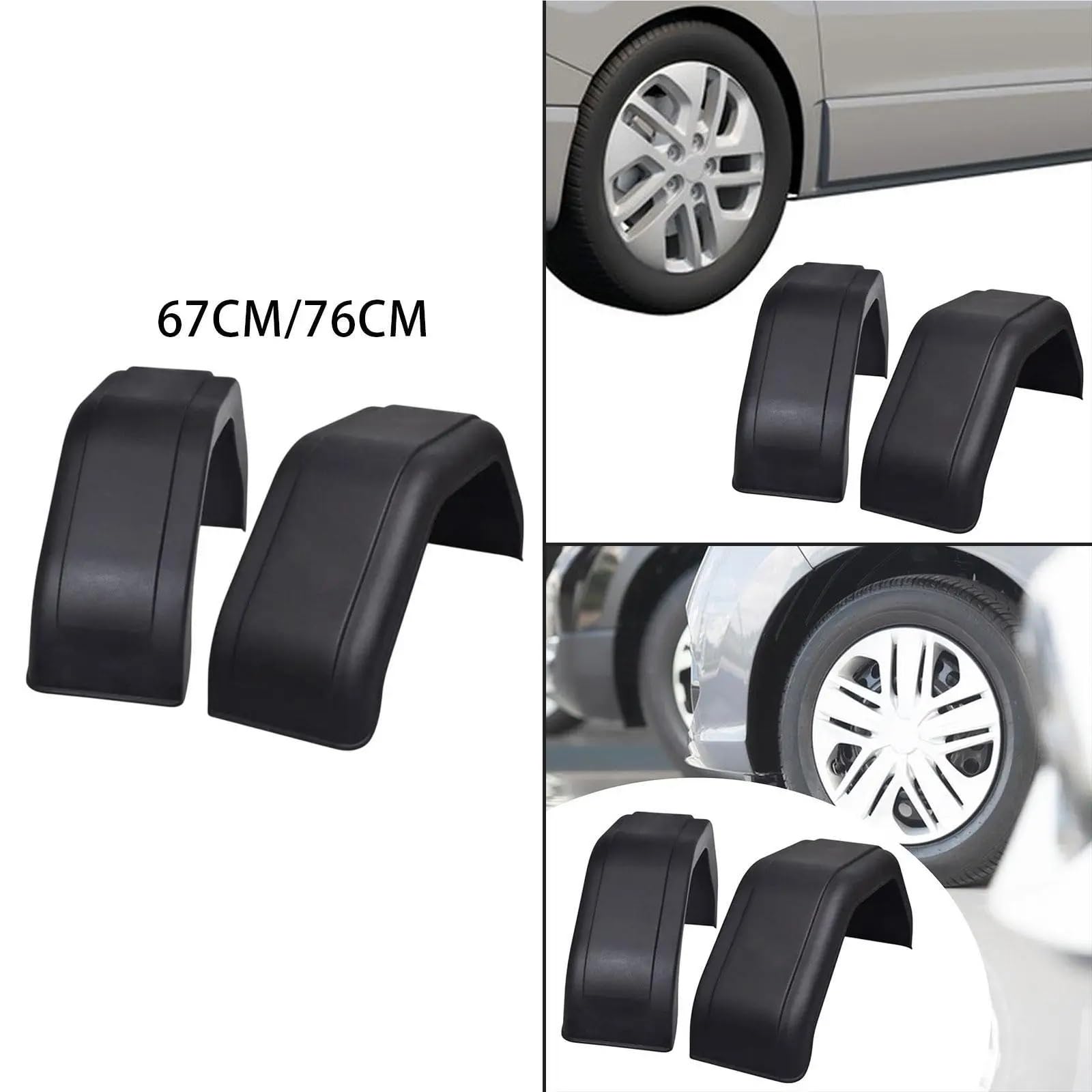 chlapacze do samochodu 2 sztuki Koła przyczepy Błotniki Zamienne części zamienne do przyczep jednoosiowych Prosty montaż(For 14inch 15inch)