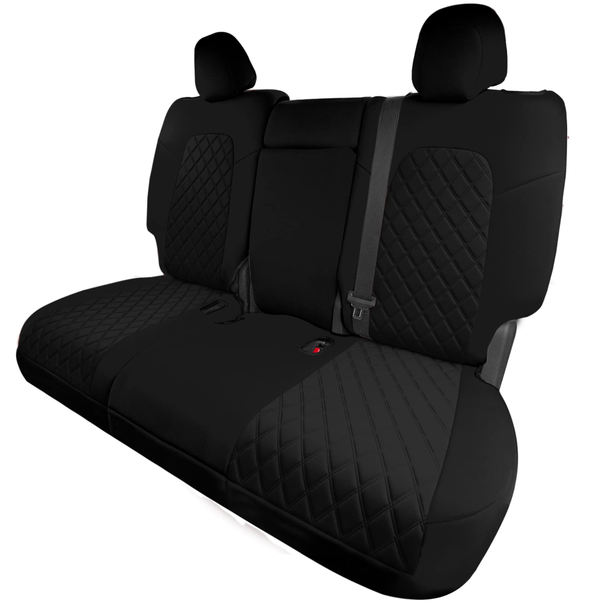 Photo 1 of FH GROUP Custom Fit Seat Covers for Tesla Model Y Neoprene Water Resistant Automotive Seat Covers - Rear Set Black Black - Rear Set