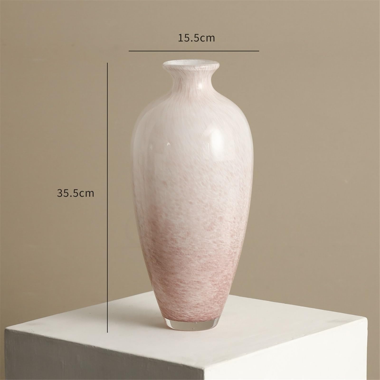 Vaso di Fiori Vasi in Vetro sfumato Rosa da 35,5 cm Vaso Decorativo Moderno for la casa