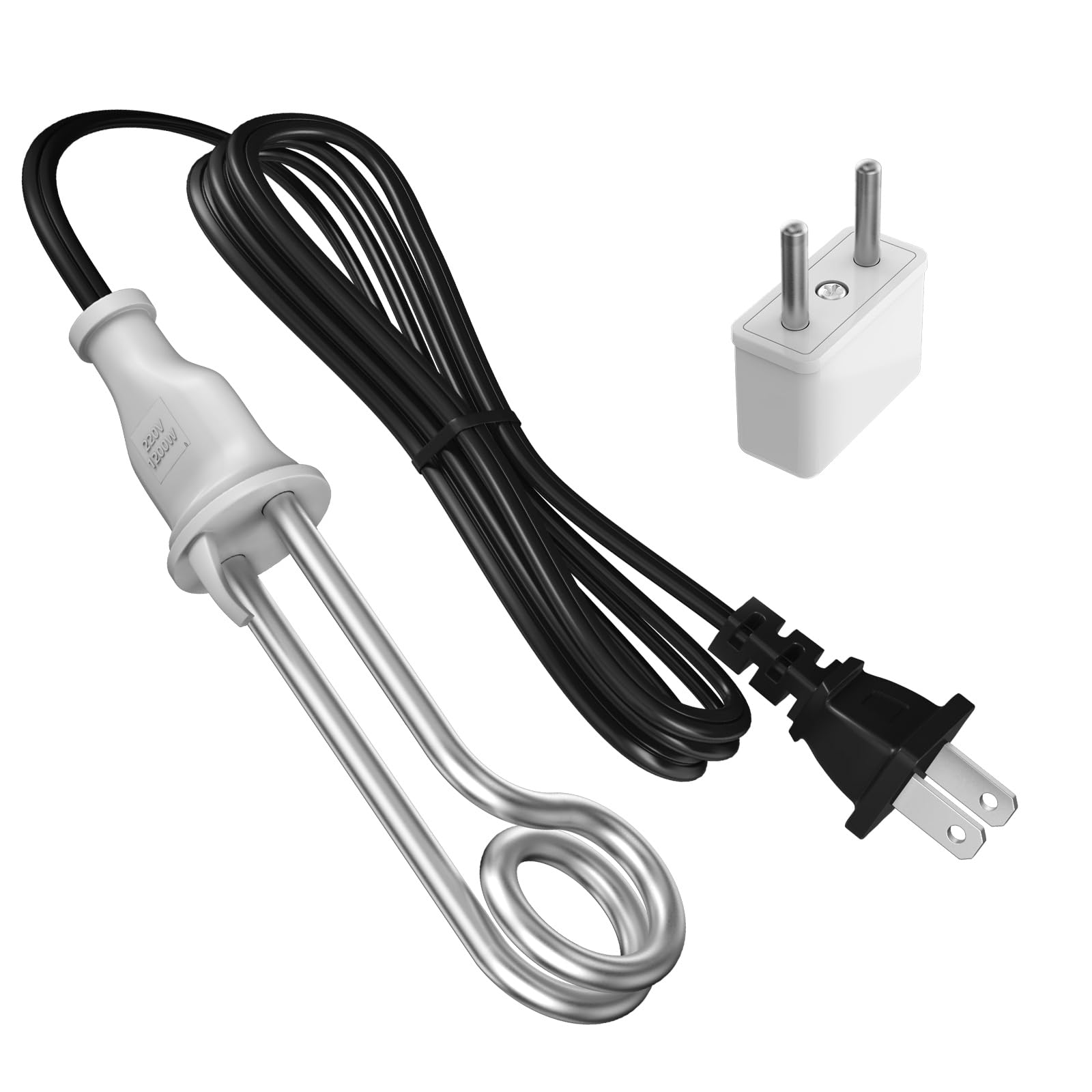 Chauffe-eau à immersion 300 W 120/240 V électrique portable élément de chauffe-eau double tension accessoires de voyage/camping pour café/thé/soupe