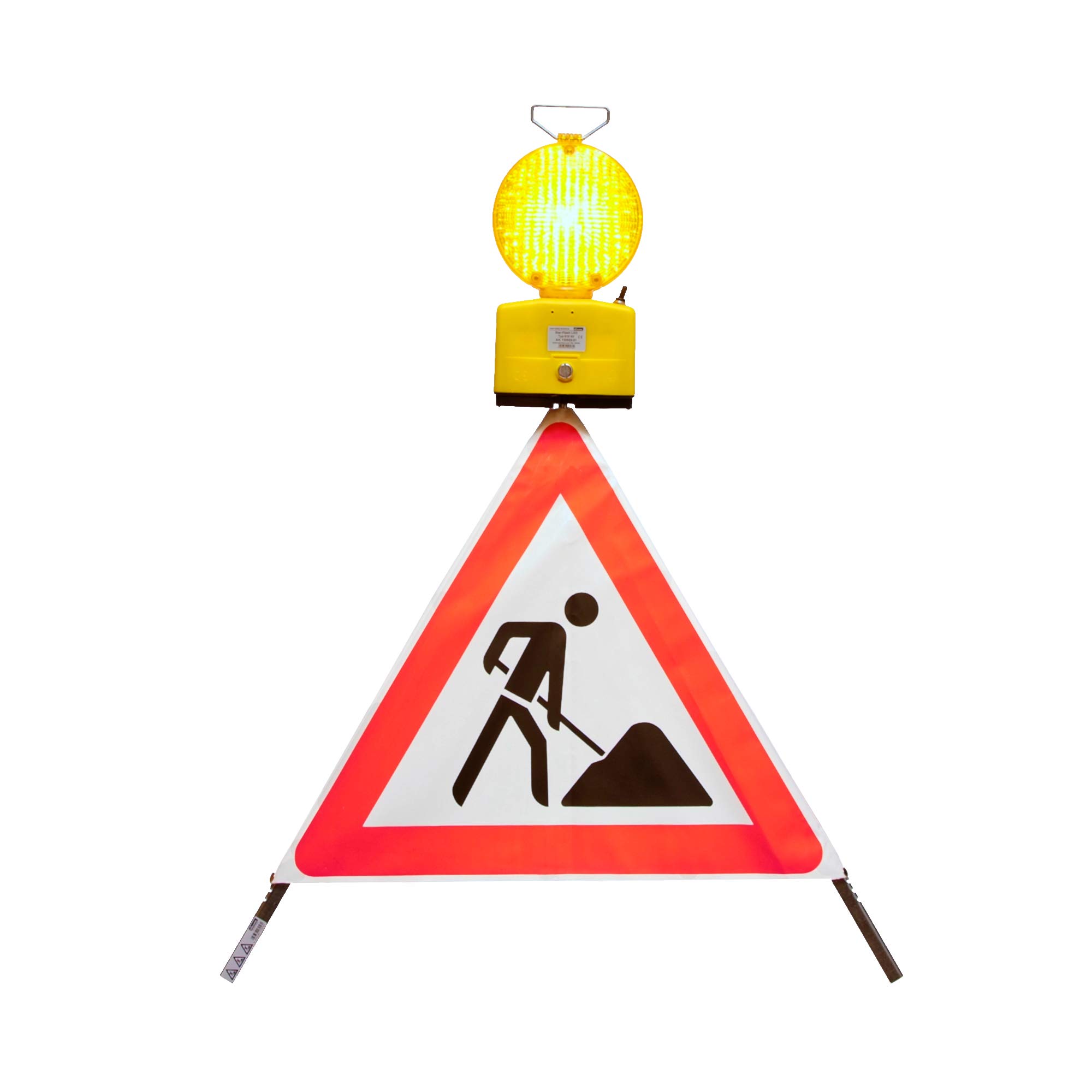 Faltsignal mit Warnsymbol VZ 123-70cm - Baustelle - tagesleuchtend