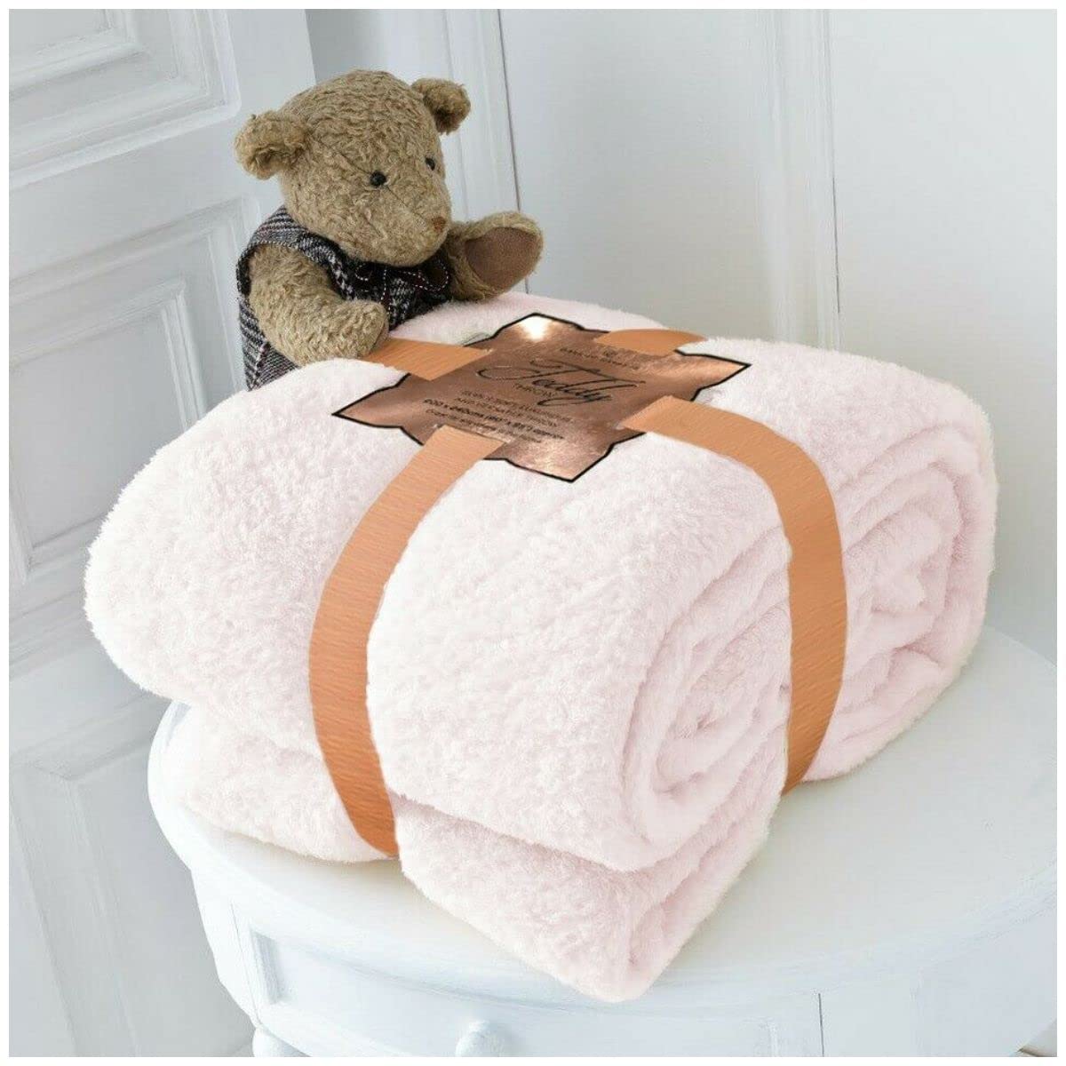 GC GAVENO CAVAILIA Blanket Throw for Sofa Bed, Extra Large Fleece Blankets, Fluffy Throws Chair, Couch, Snuggle, Pink, 200X240 Cm, 735380