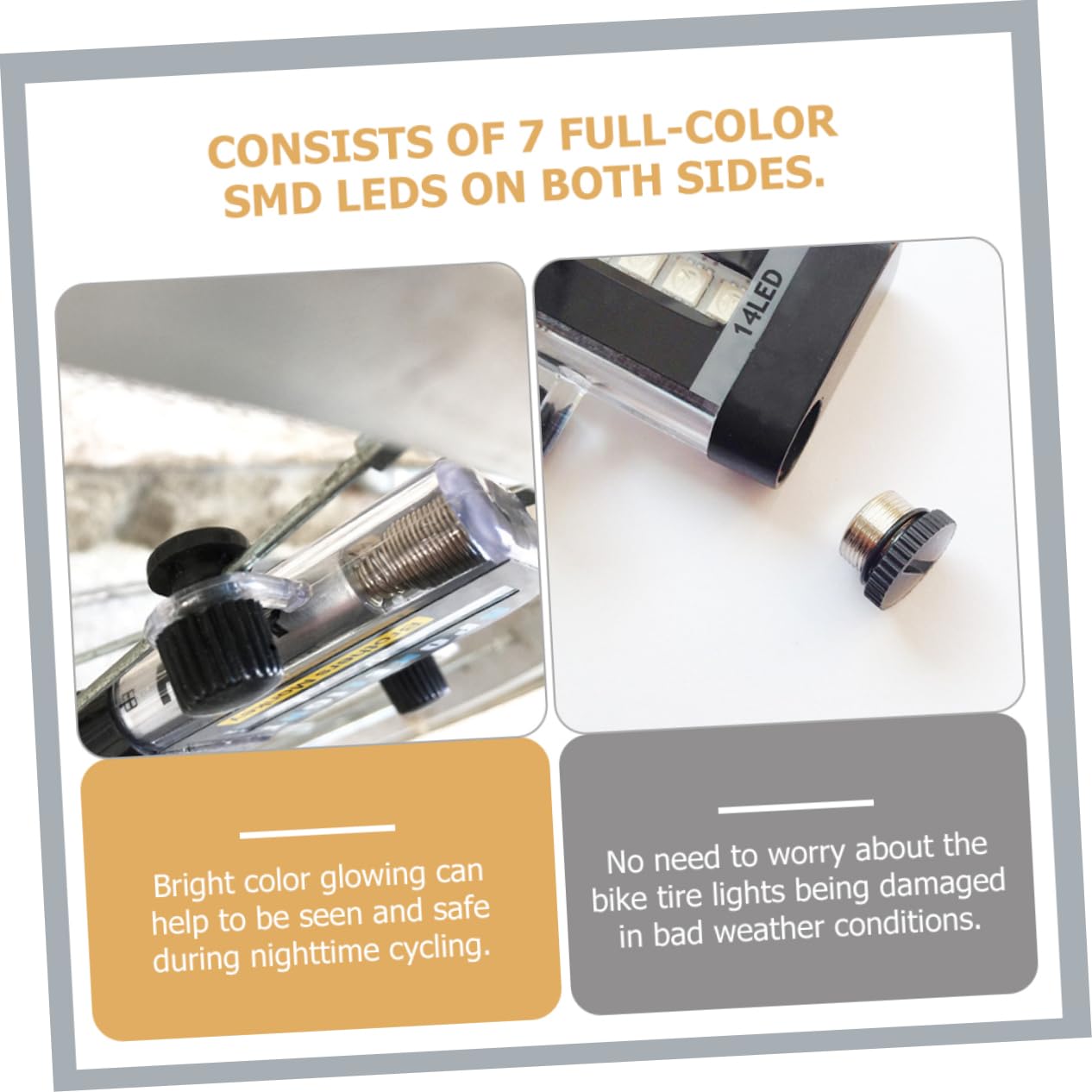 ibasenice 14 Led Bicycle Wheel Light Vintage Bike Tire Lamp Decorative Bike Wheel Lamp No Battery Required Easy Install Perfect for Night Rides