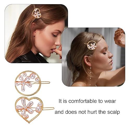 Miniatura 4 de 2 pinzas para el cabello con forma de corazón, pasadores huecos para el cabello para mujeres y niñas, cabello grueso y fino, bodas, fiestas