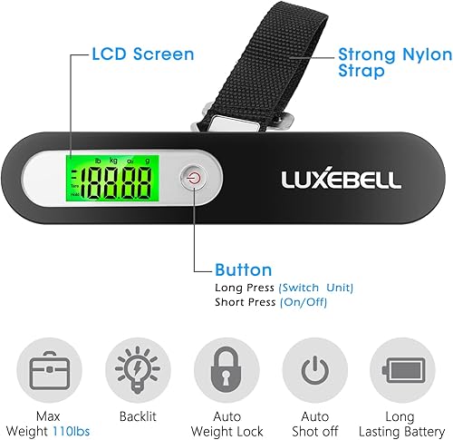 Miniatura 2 de Balanza digital de equipaje de regalo para maleta de viajero Balanza de peso de mano 110lbs