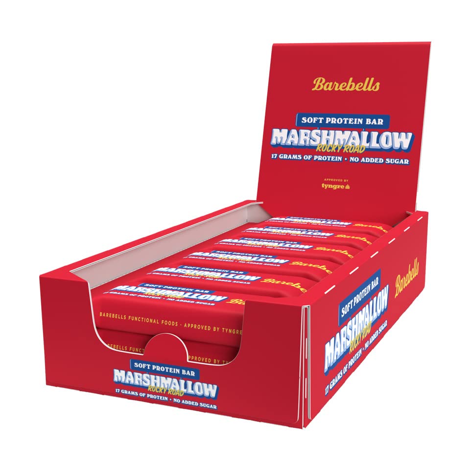 Barebells Soft Protein Bar | zuckerarme Protein Riegel/Eiweißriegel (Rocky Road Marshmallow, 12x55g)