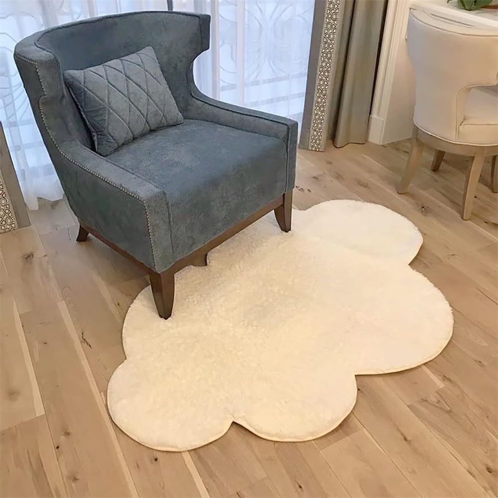 Paryou Tapis en forme de nuage en peluche douce, antidérapant, pour enfants, 60 x 90 cm