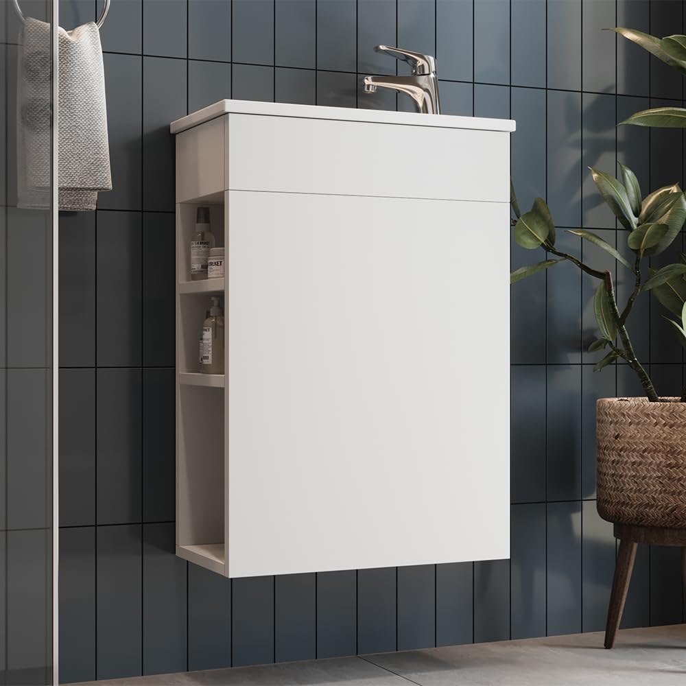 Vicco Ensemble de Meubles de Salle de Bain Amadeo, Blanc 50 cm