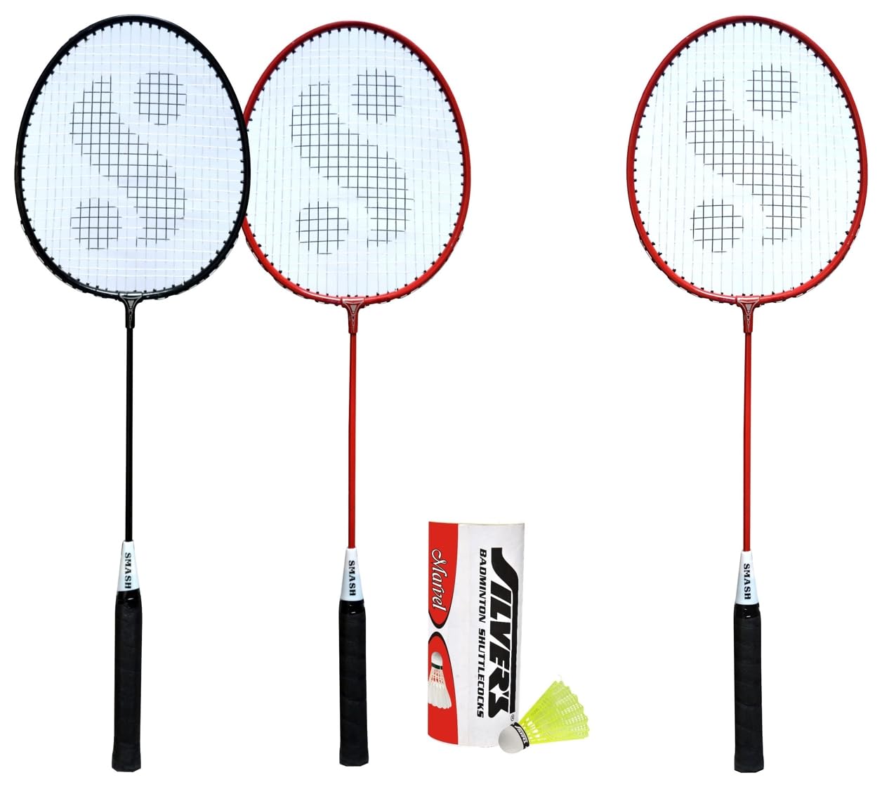 Silvers Smash Combo-5 (2 Badminton Rackets, 3 Plastic Shuttlecock) & Silvers SIL-Smash Aluminum Badminton Racquet (B0C99LZFW8) Amazon Price History, Amazon Price Tracker