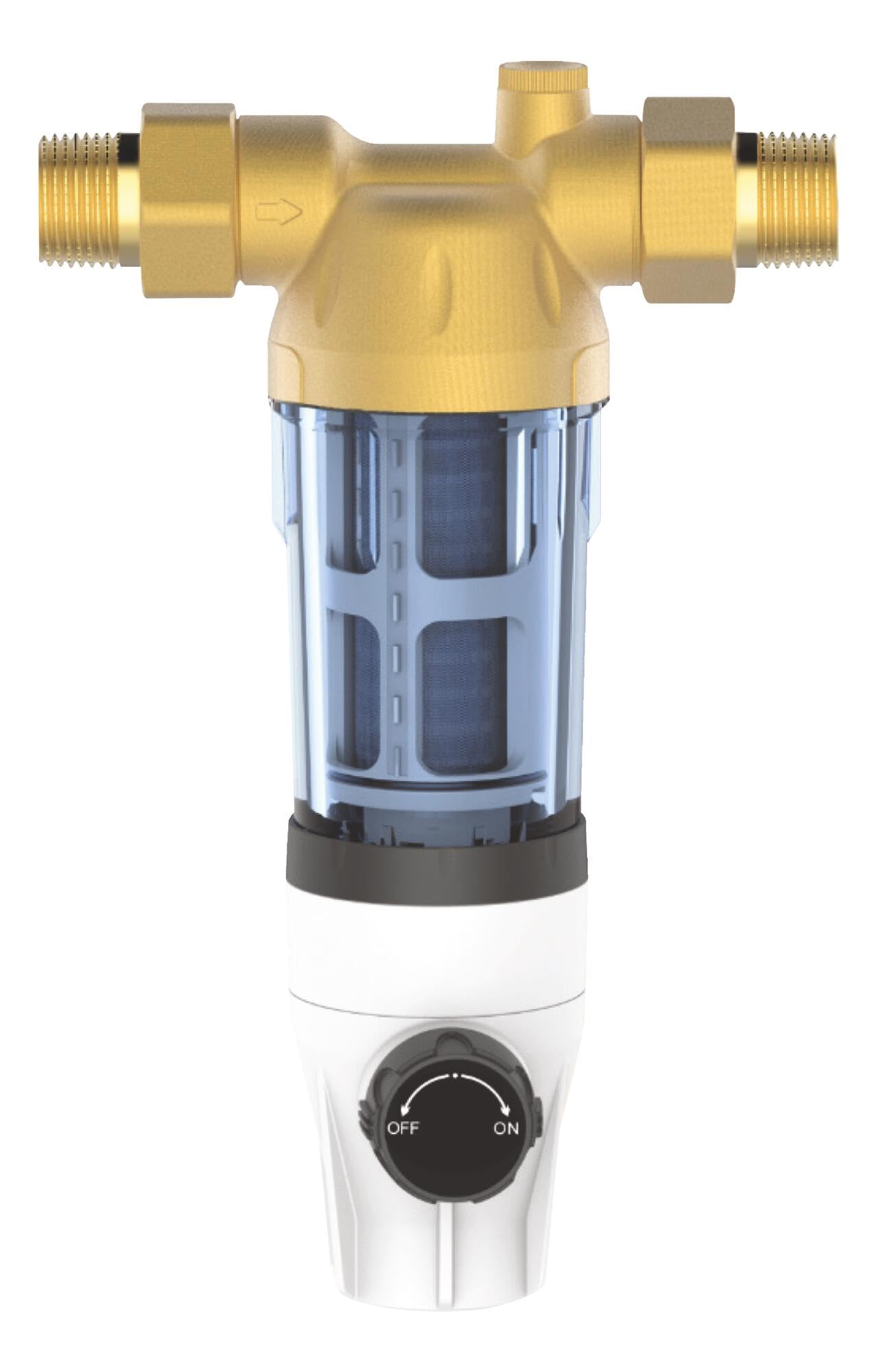 AQUAWATER, 106620, Filtre auto-nettoyant semi-automatique pour eau domestique, filtration à 40 µm, élimine rouille et impuretés, installation facile, robuste et économique