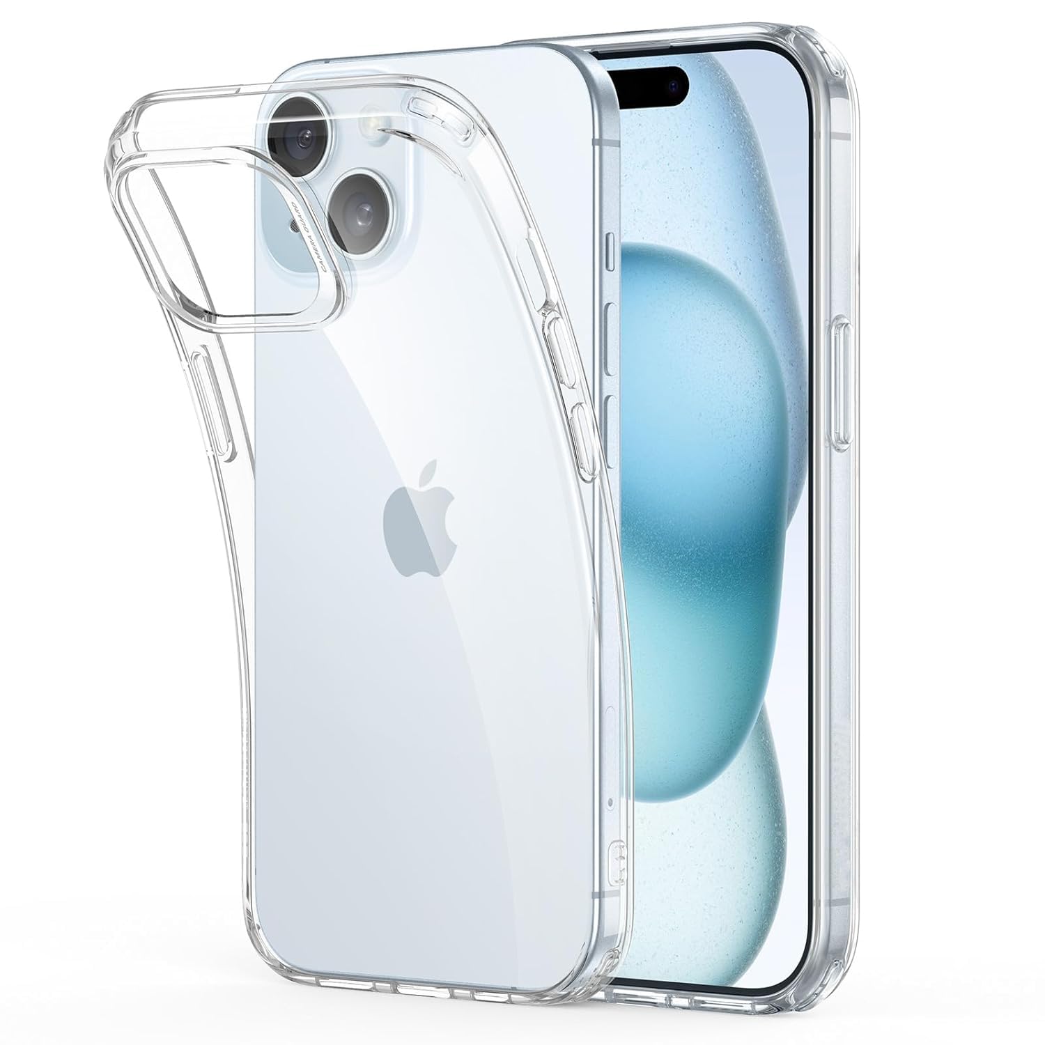 VJS Designed for Apple iPhone 15 Back Cover Clear Case (6.1 inch) - Transparent, Soft Flexible TPU, Shockproof, Camera Bump and Military-Grade Drop Protection