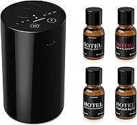 Airversa AN8 Waterless Essential Oil Diffuser Starter Kit with 4x10mL Hotel Scent Oils - Portable USB-C Battery Diffuser for Home, Car, Office (Black)