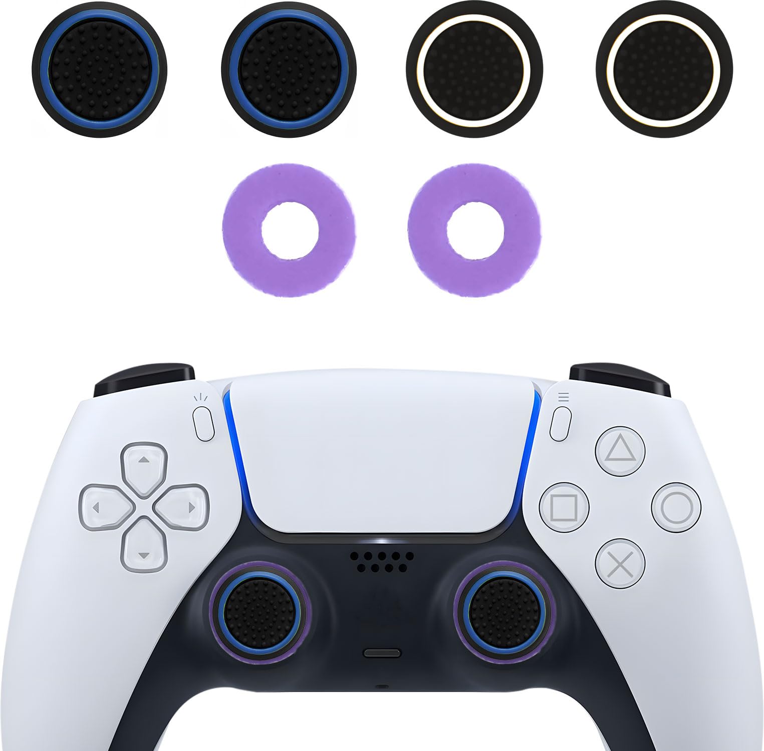 MysticHome for Ps5 Controller Grip No - Slip joystick Thumb Grips Precision Rings Universal Controller Accessories for Nintendo